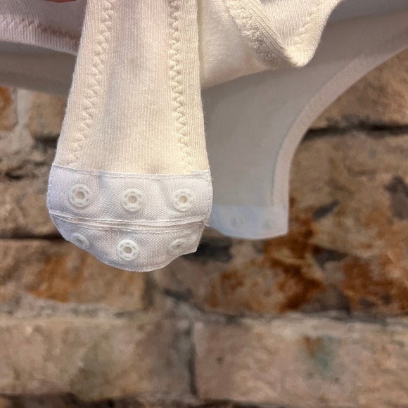 Madewell Indie Henley Neutral Cream Tank Top Thong Bodysuit Sz Small - Picture 7 of 8